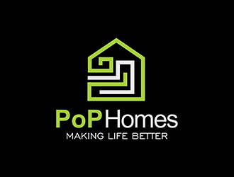 PoP Homes logo design by enzidesign