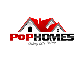 PoP Homes logo design by pionsign
