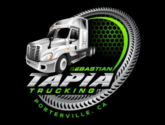 Sebastian Tapia Trucking logo design by Suvendu
