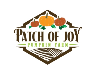 Patch of Joy Pumpkin Farm logo design by ElonStark