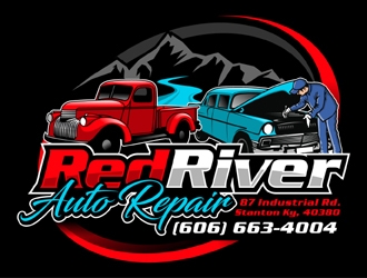 Red River Auto Repair logo design by MAXR
