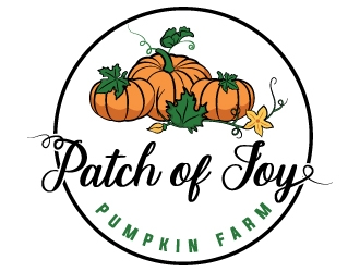 Patch of Joy Pumpkin Farm logo design by MonkDesign