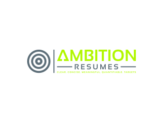 Ambition Resumes - Clear. Concise. Meaningful. Quantifiable. Targets logo design by p0peye