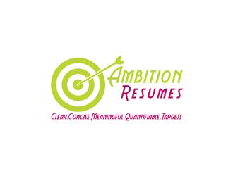 Ambition Resumes -  Clear. Concise. Meaningful. Quantifiable. Targets logo design by johana