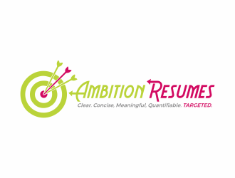 Ambition Resumes -  Clear. Concise. Meaningful. Quantifiable. Targets logo design by hidro