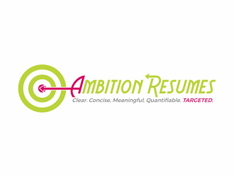 Ambition Resumes -  Clear. Concise. Meaningful. Quantifiable. Targets logo design by hidro