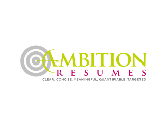 Ambition Resumes -  Clear. Concise. Meaningful. Quantifiable. Targets logo design by Barkah