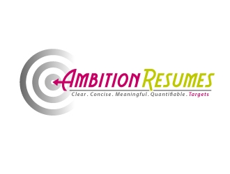 Ambition Resumes -  Clear. Concise. Meaningful. Quantifiable. Targets logo design by dasigns