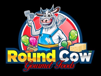 Round Cow Gourmet Foods LLC logo design by Suvendu