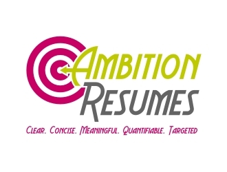 Ambition Resumes -  Clear. Concise. Meaningful. Quantifiable. Targets logo design by GemahRipah