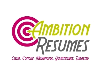 Ambition Resumes - Clear. Concise. Meaningful. Quantifiable. Targets logo design by GemahRipah