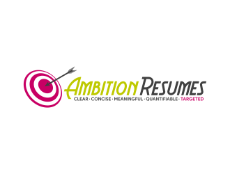 Ambition Resumes -  Clear. Concise. Meaningful. Quantifiable. Targets logo design by Panara