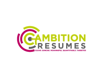 Ambition Resumes -  Clear. Concise. Meaningful. Quantifiable. Targets logo design by Erasedink