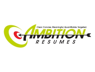 Ambition Resumes -  Clear. Concise. Meaningful. Quantifiable. Targets logo design by kgcreative