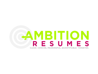 Ambition Resumes -  Clear. Concise. Meaningful. Quantifiable. Targets logo design by done