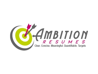 Ambition Resumes -  Clear. Concise. Meaningful. Quantifiable. Targets logo design by jaize