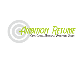 Ambition Resumes -  Clear. Concise. Meaningful. Quantifiable. Targets logo design by dasam