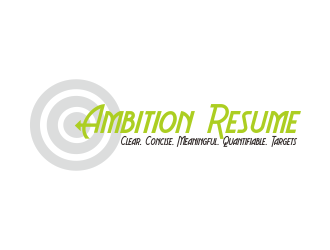 Ambition Resumes - Clear. Concise. Meaningful. Quantifiable. Targets logo design by dasam