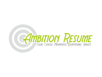 Ambition Resumes -  Clear. Concise. Meaningful. Quantifiable. Targets logo design by dasam