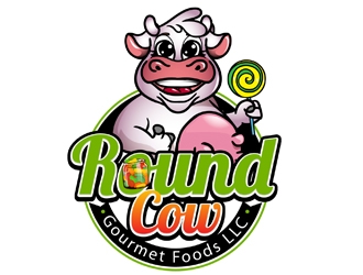 Round Cow Gourmet Foods LLC logo design by DreamLogoDesign