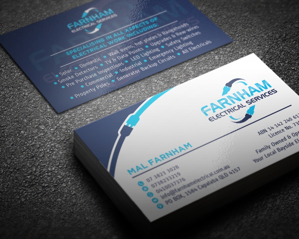 Farnham Electrical Services logo design by Boomstudioz