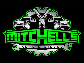 Mitchells Auto & Diesel logo design by daywalker