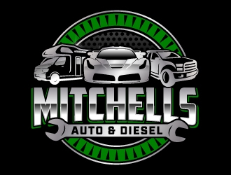 Mitchells Auto & Diesel logo design by jaize