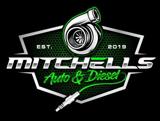 Mitchells Auto & Diesel logo design by REDCROW