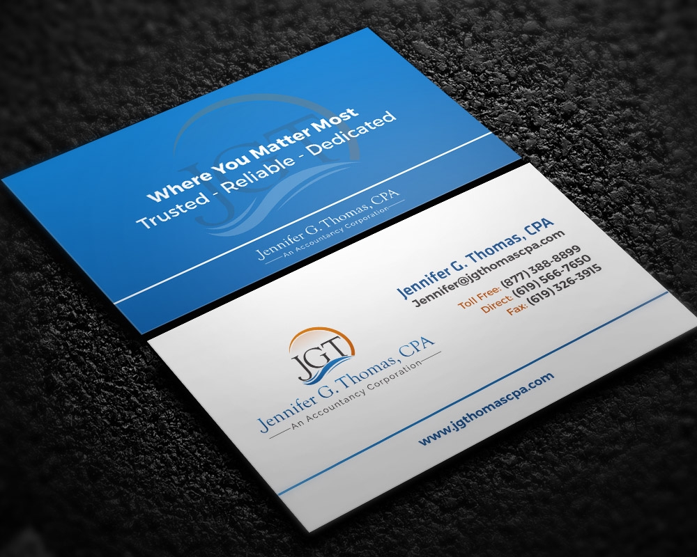 Jennifer G. Thomas, CPA An Accountancy Corporation logo design by scriotx