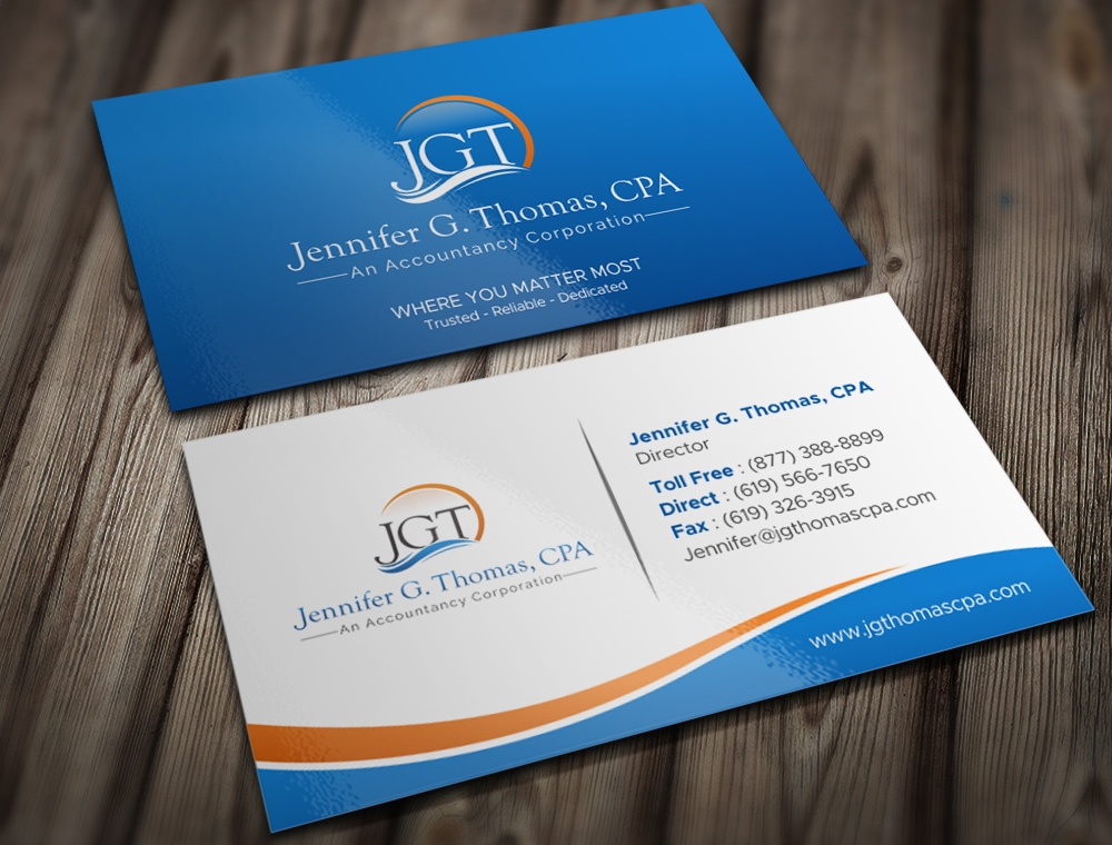 Jennifer G. Thomas, CPA An Accountancy Corporation logo design by Kindo