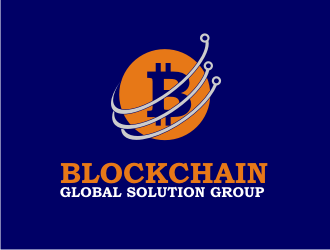 blockchain global solution group logo design by rdbentar
