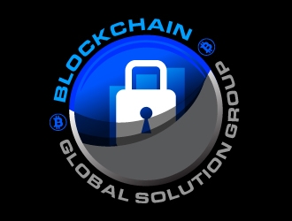 blockchain global solution group logo design by dshineart
