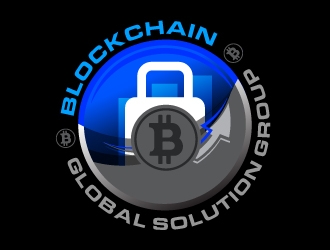 blockchain global solution group logo design by dshineart