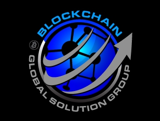 blockchain global solution group logo design by dshineart