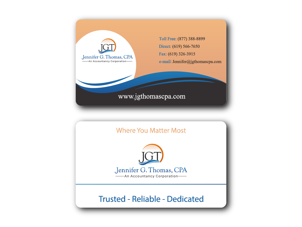 Jennifer G. Thomas, CPA An Accountancy Corporation logo design by bulatITA