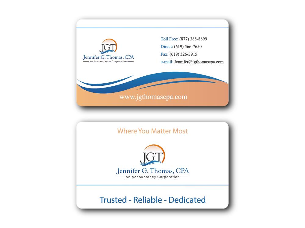 Jennifer G. Thomas, CPA An Accountancy Corporation logo design by bulatITA