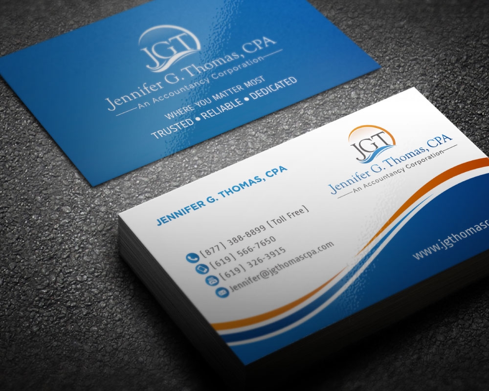 Jennifer G. Thomas, CPA An Accountancy Corporation logo design by Boomstudioz