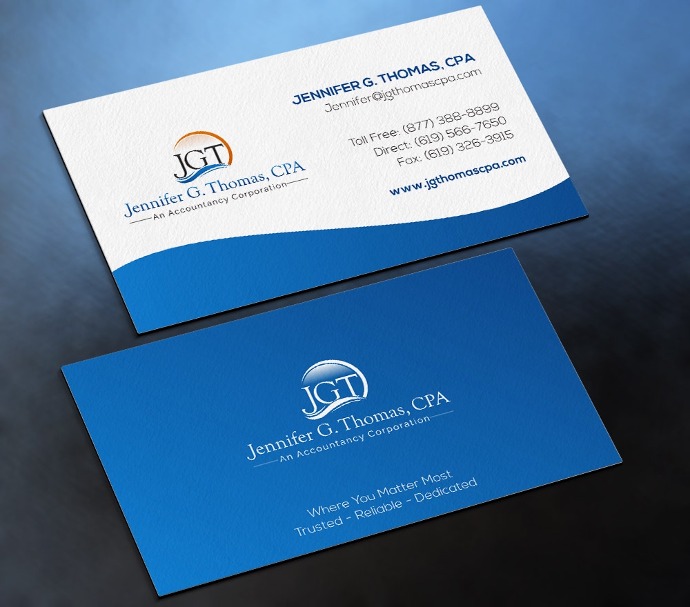 Jennifer G. Thomas, CPA An Accountancy Corporation logo design by fritsB