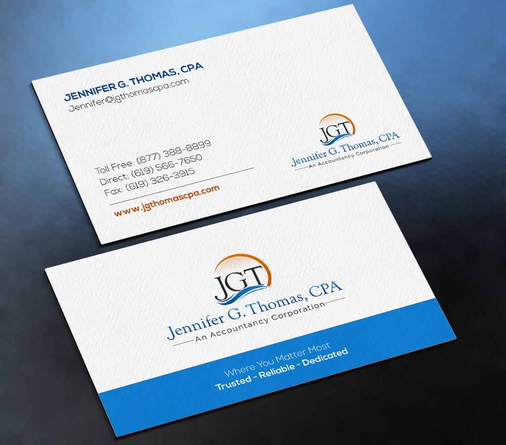 Jennifer G. Thomas, CPA An Accountancy Corporation logo design by fritsB