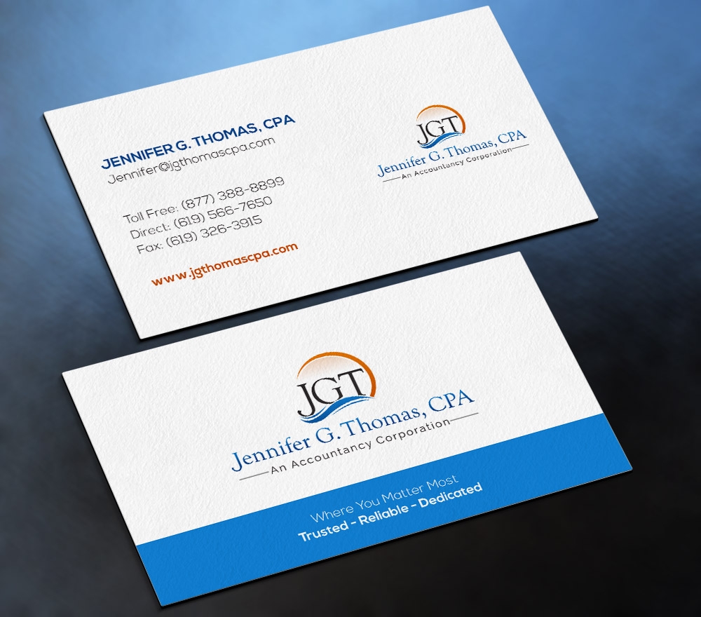 Jennifer G. Thomas, CPA An Accountancy Corporation logo design by fritsB