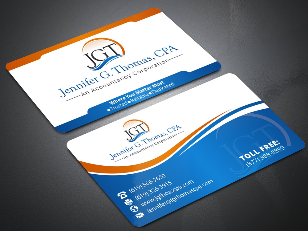 Jennifer G. Thomas, CPA An Accountancy Corporation logo design by Gelotine