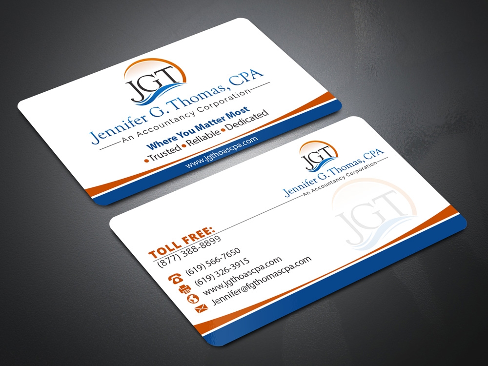 Jennifer G. Thomas, CPA An Accountancy Corporation logo design by Gelotine