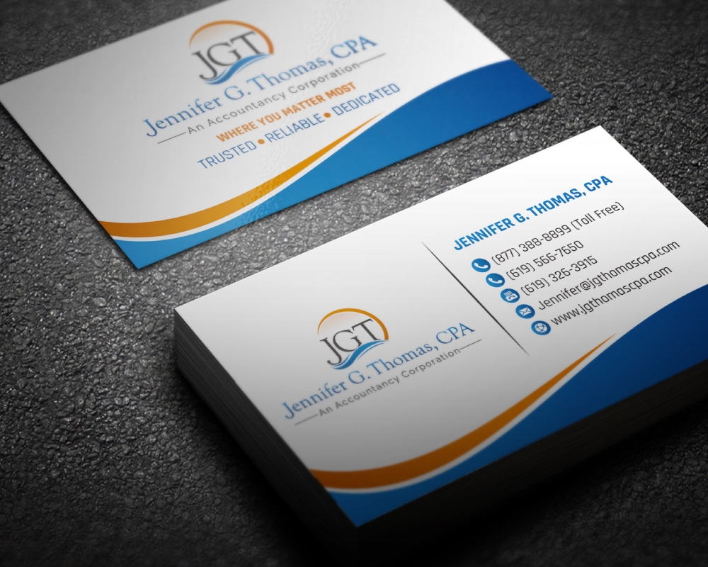 Jennifer G. Thomas, CPA An Accountancy Corporation logo design by Boomstudioz