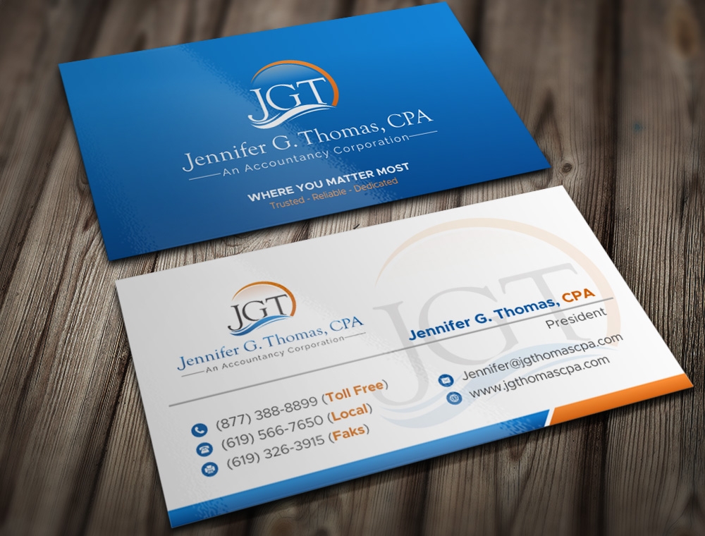 Jennifer G. Thomas, CPA An Accountancy Corporation logo design by Kindo