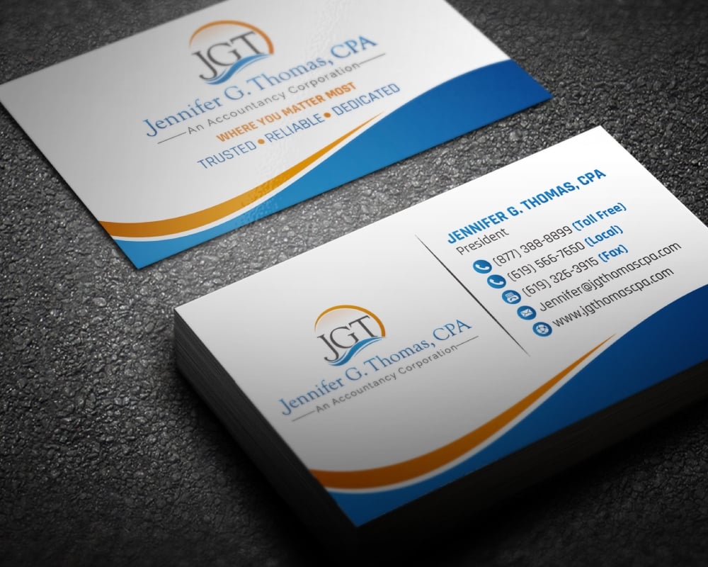 Jennifer G. Thomas, CPA An Accountancy Corporation logo design by Boomstudioz