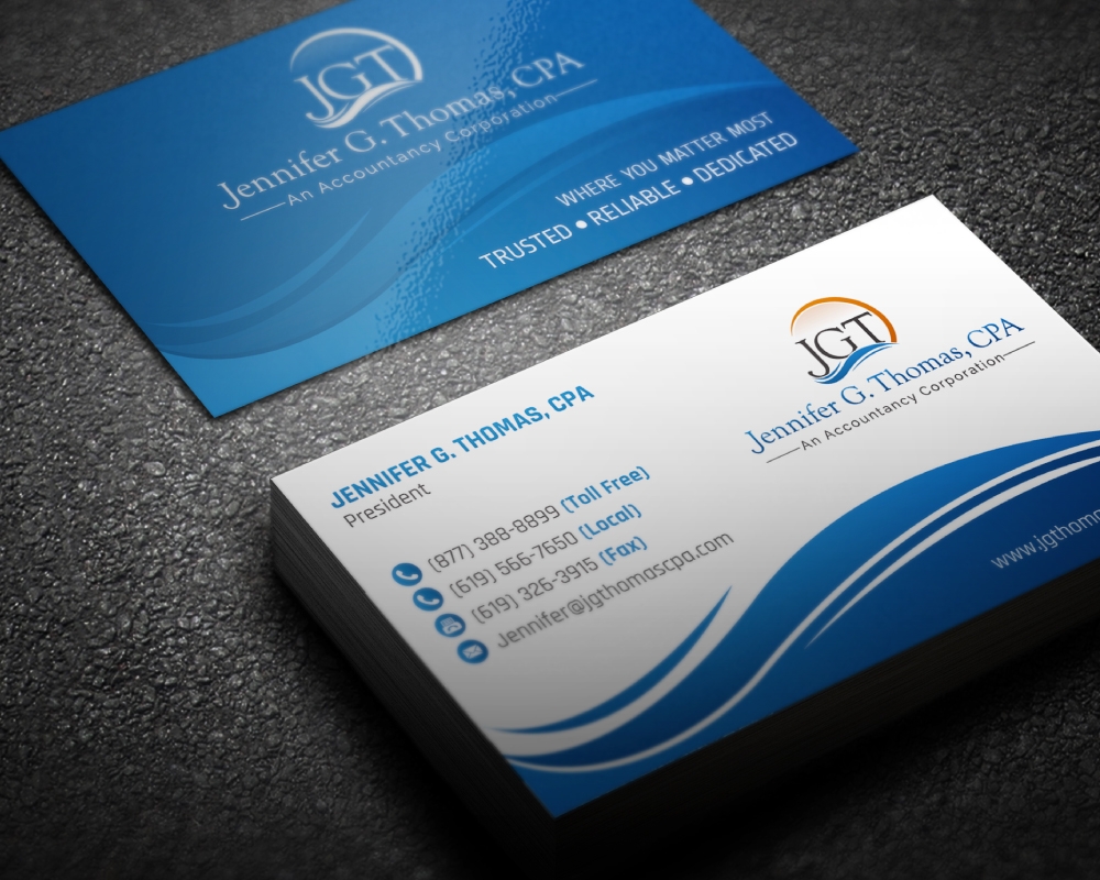 Jennifer G. Thomas, CPA An Accountancy Corporation logo design by Boomstudioz