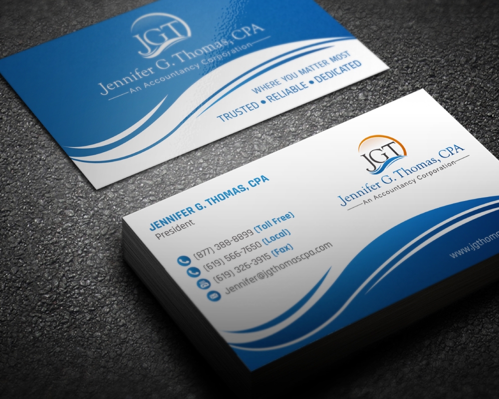 Jennifer G. Thomas, CPA An Accountancy Corporation logo design by Boomstudioz