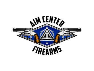 Aim Center Firearms logo design by Panara