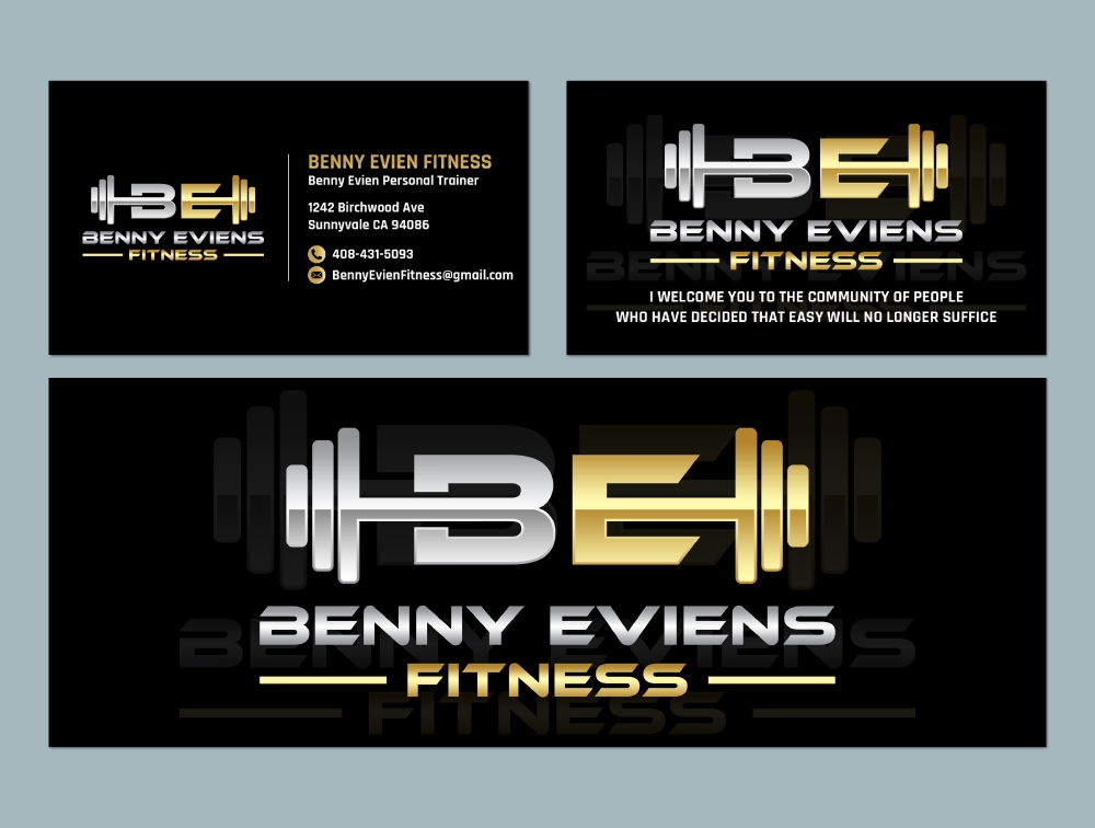 Benny Eviens Fitness  logo design by Boomstudioz