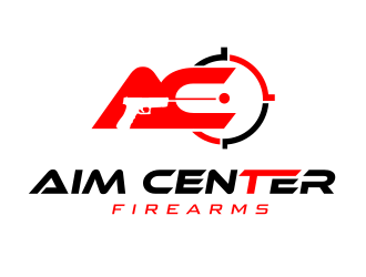 Aim Center Firearms logo design by Rossee